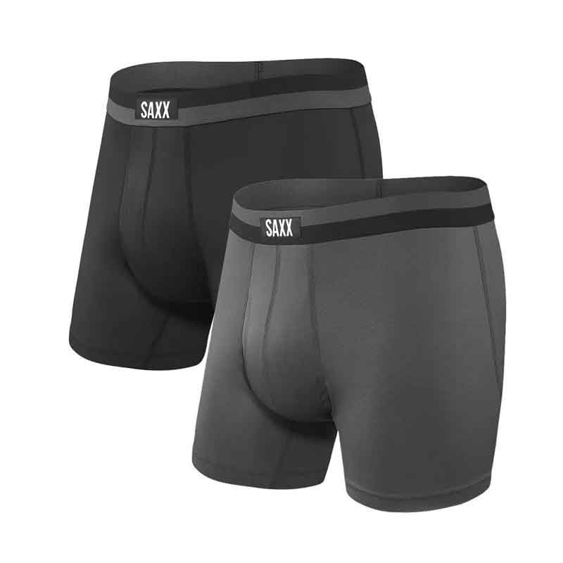 Bóxer SAXX Sport Mesh - Negro y Gris (Pack 2 unidades)