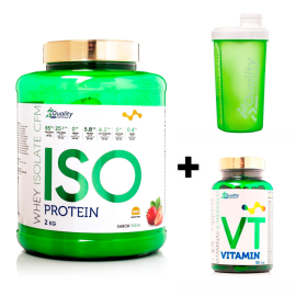 Pack ISOVIT ISO Quality Protein 100% CFM 2kg + REGALO Vitamin Quality 120 Cápsulas y Shaker